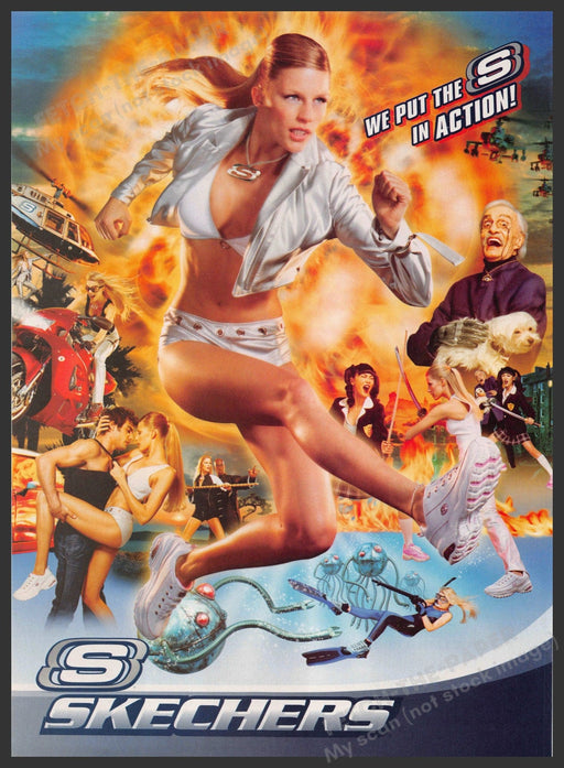 Skechers 2000s Magazine Print Advertisement 2004 Shoes Girl Action Legs Skechers
