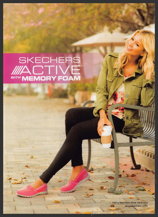 Skechers Active Shoes 2000s Print Advertisement Ad 2013 Girl on Bench Fetch the Paper!