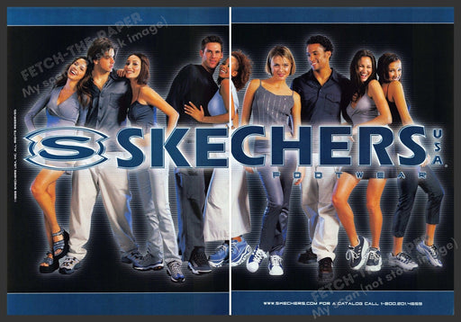 Skechers Footwear 1990s Print Ad (2 page) 1999 Group of Friends Fetch-the-Paper