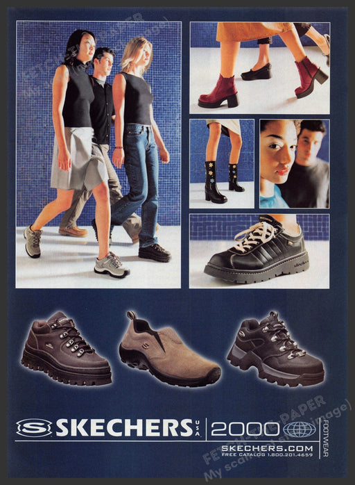 Sketchers 2000 Shoes 2000s Print Advertisement 2000 Legs School Fetch-the-Paper