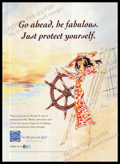 Skin Cancer Foundation 2010s Magazine Print Advertisement 2013 Protect yourself Skin Cancer Foundation