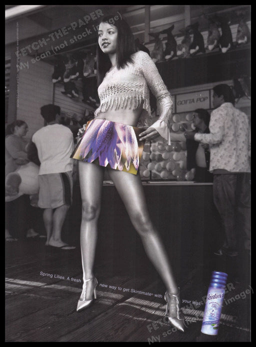 Skintimate Shaving Gel 2000s Print Advertisement Ad 2004 Long Legs Fetch the Paper!