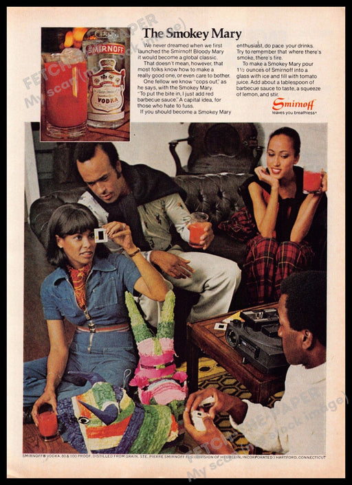 Smirnoff 1970s Print Advertisement 1977 The Smokey Mary Slideshow Friends Smirnoff