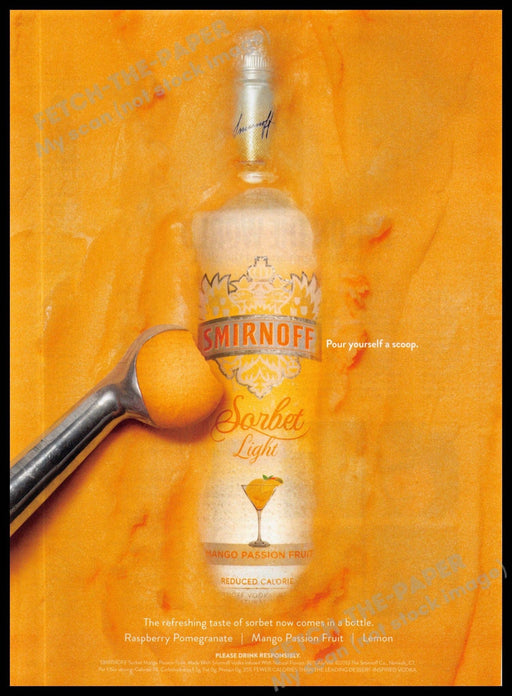Smirnoff Sorbet Light 2010s Magazine Print Advertisement 2013 Smirnoff