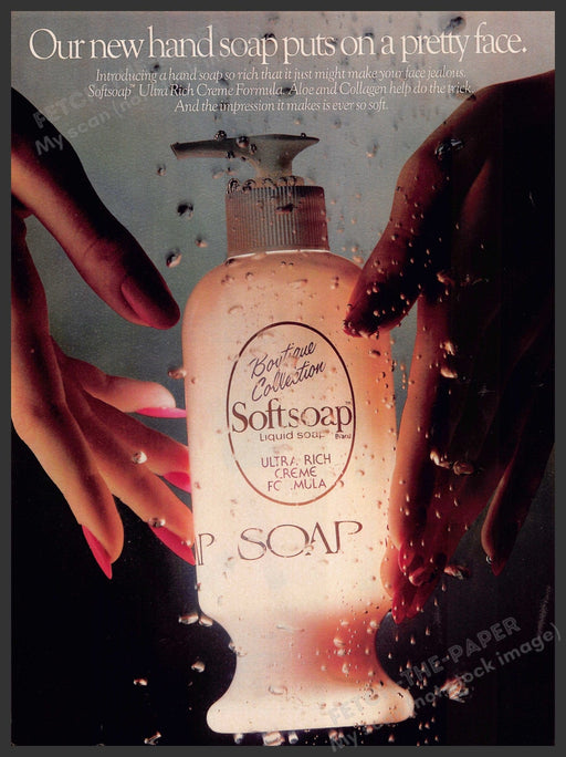Softsoap 1980s Magazine Print Advertisement 1986 Hands Ultra Rich Creme Softsoap