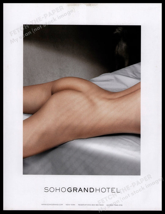 Soho Grand Hotel 2000s Print Advertisement 2005 Bare Bottom Sheets Fetch-the-Paper
