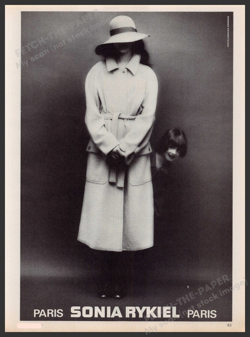 Sonia Rykiel Clothing 1980s Print Advertisement Ad 1981 Mom Daughter Hiding Fetch-the-paper.com