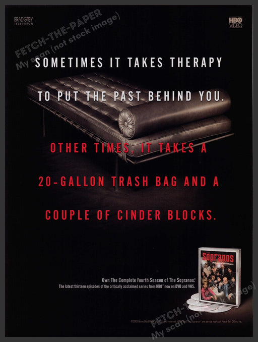 Sopranos T.V. Show  2000s Print Advertisement Ad 2003 Fetch-the-Paper