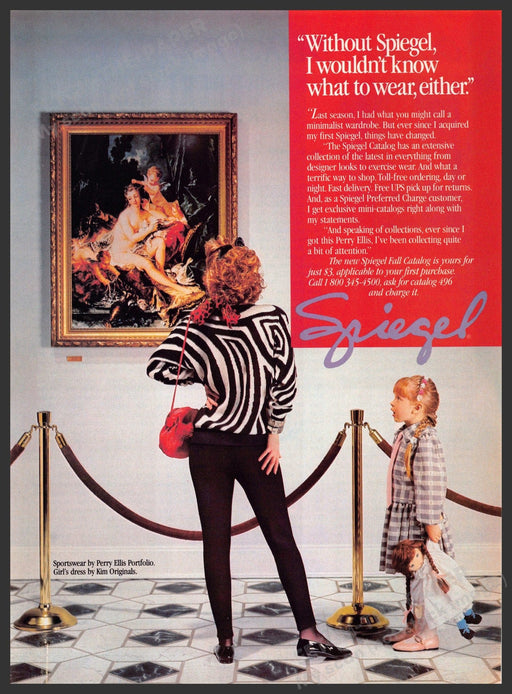 Spiegel 1980s Print Advertisement 1986 Legs Woman Art Museum Spiegel