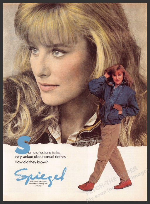 Spiegel 1980s Print Advertisement 1987 Clothing Blonde Model Casual Spiegel