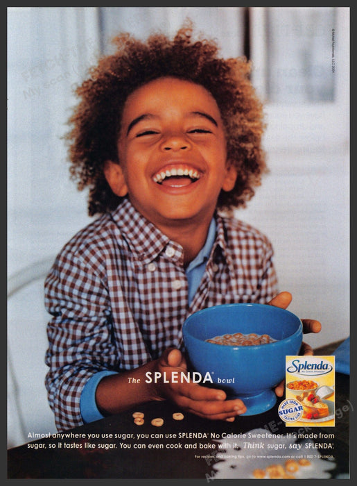 Splenda 2000s Print Advertisement 2004 Morning Cereal Little Boy Fetch-the-Paper