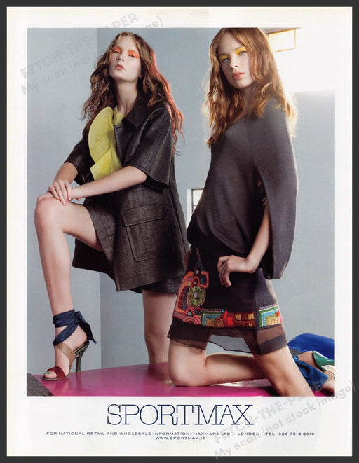 Sportmax Clothing 2000s Print Advertisement Ad 2009 Girls Legs Fetch-the-Paper