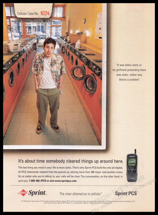 Sprint PCS 1990s Print Advertisement Ad 1999 Case No. 1074 Fetch the Paper!
