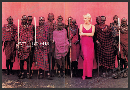 St. John Maasai Tribe 1990s Print Advertisement (2 page) 1999 Fetch-the-Paper