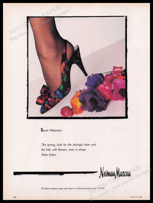 Stuart Weitzman Shoes 1980s Print Advertisement Ad 1988 Legs Feet Fetch the Paper!