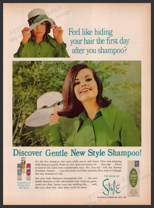 Style Shampoo Concentrate Gel Hair 1960s Print Advertisement Ad 1969 Fetch the Paper!