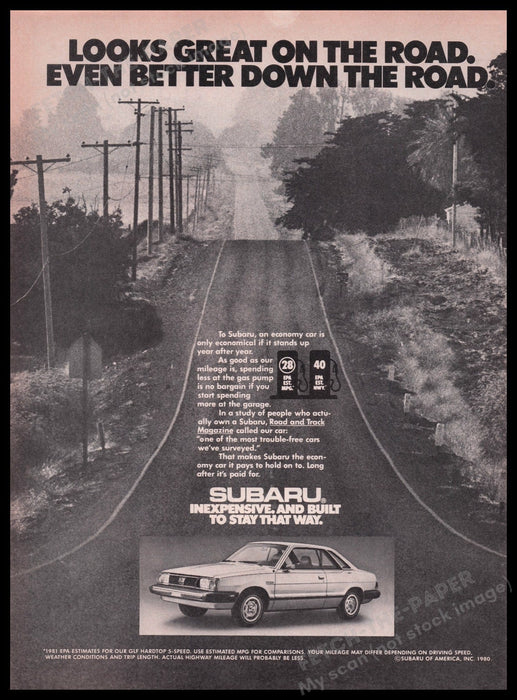 Subaru 1980s Print Advertisement Ad 1981 Fetch the Paper!