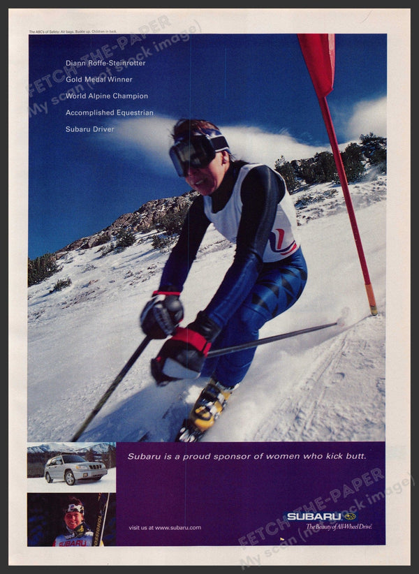 Subaru Diann Roffe-Steinrotter Skiing 2000s Print Advertisement 2001 ...