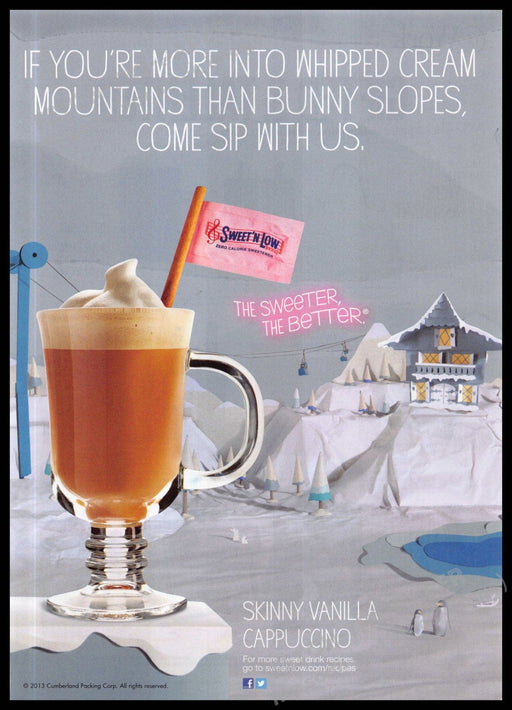 Sweet 'N Low 2010s Magazine Print Ad 2013 Skinny Vanilla Cappuccino Sweet 'n Low