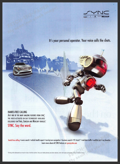 Sync My Ride 2000s Print Advertisement 2009 Technology Voice Activated Fetch-the-Paper