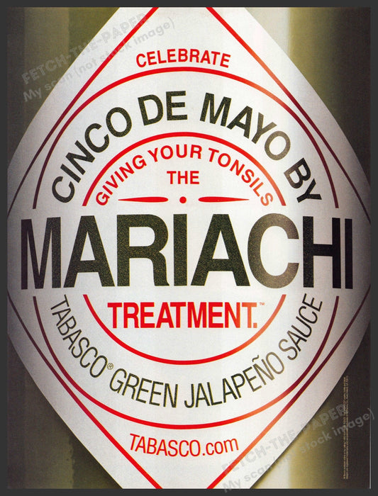 Tabasco 2000s Print Advertisement 2003 Cinco de Mayo Mariachi Treatment Fetch-the-Paper