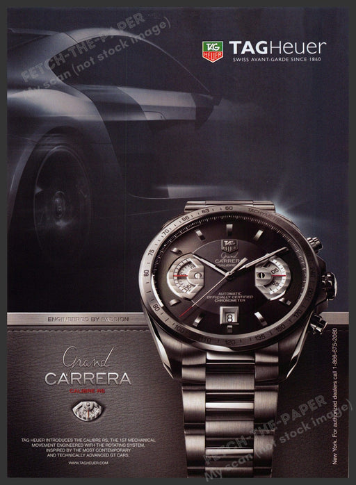 Tag Heuer 2000s Print Advertisement Ad 2008 Grand Carrera Tag Heuer