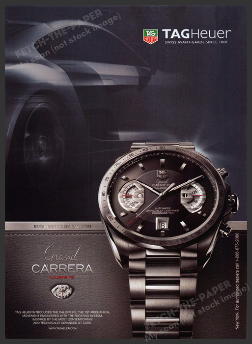 Tag Heuer 2000s Print Advertisement Ad 2008 Grand Carrera Tag Heuer