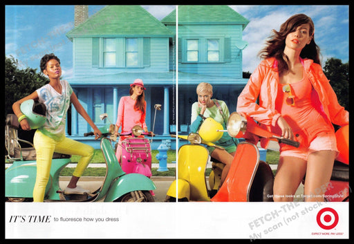 Target 2010s Print Ad (2 pg) 2013 Legs Scooters "It's time to fluoresce..." Target