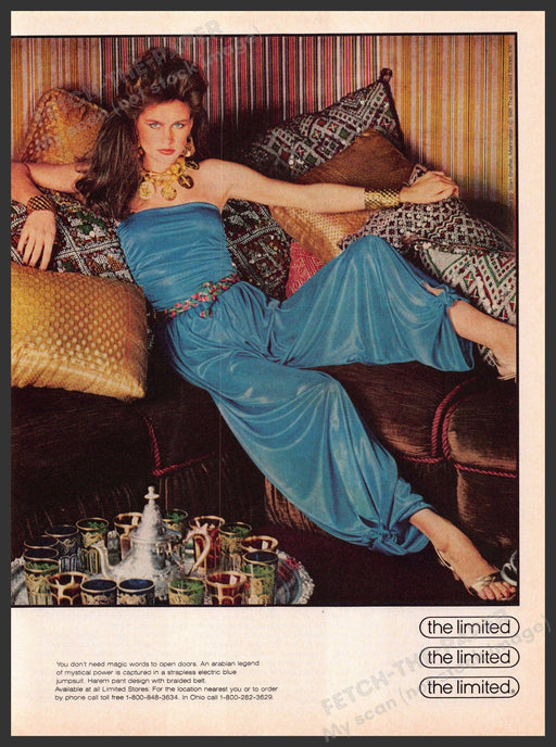 The Limited Fashion 1980s Print Advertisement 1981 Harem Arabian Jumpsuit Fetch-the-Paper