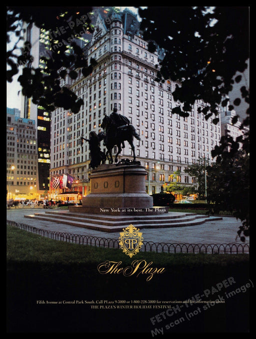 The Plaza New York City 1980s Print Advertisement Ad 1989 Springtime Fetch-the-Paper