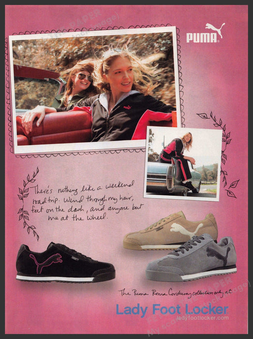 The Puma Rosa Corduroy 2000s Print Advertisement 2007 Road Trip Fetch-the-Paper