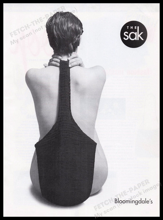 The Sak Handbags 1990s Print Advertisement Ad 1996 Bloomingdale's Fetch the Paper!