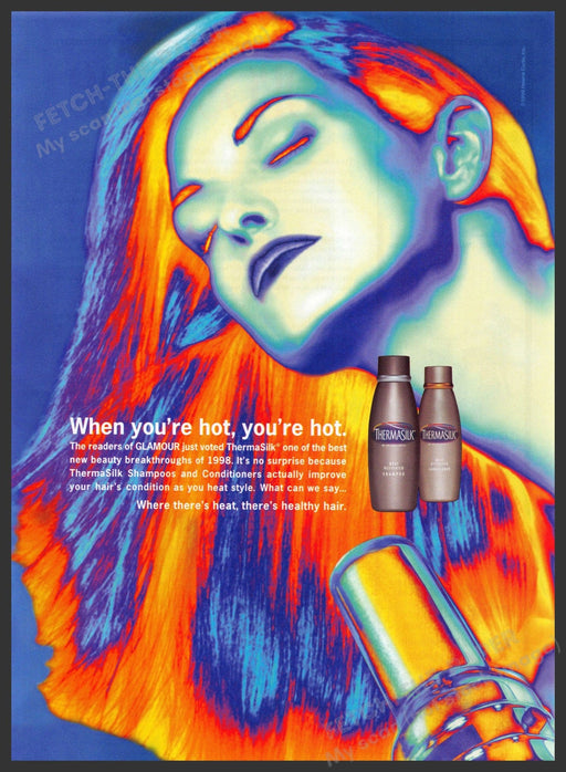 Thermasilk 1990s Print Advertisement 1999 "When you're hot, you're hot" Fetch-the-Paper