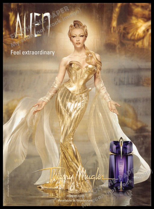 Thierry Mugler Alien 2010s Print Advertisement 2013 Gold (Not the product) Thierry Mugler Alien