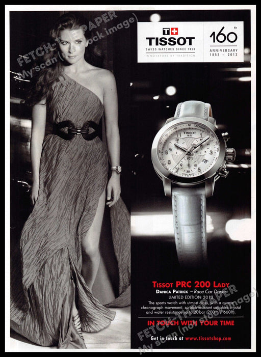 Tissot Watch 2010s Magazine Print Advertisement 2013 Danica Patrick Swiss Tissot