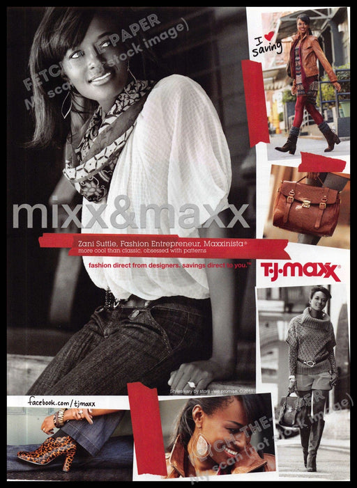 TJ Maxx 2010s Magazine Print Ad 2011 "Mixx and Maxx" Legs Fashion Zani Suttle TJ Maxx