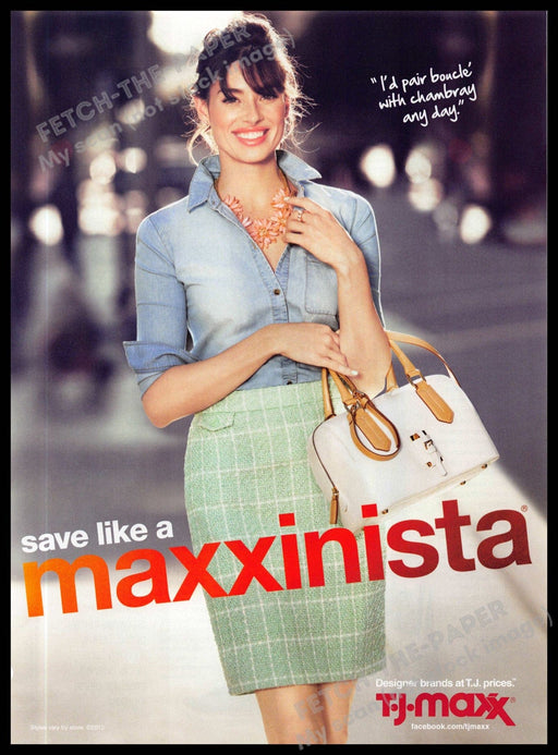 TJ Maxx 2010s Magazine Print Ad 2013 Legs Skirt "Save like a maxxinista" TJ Maxx