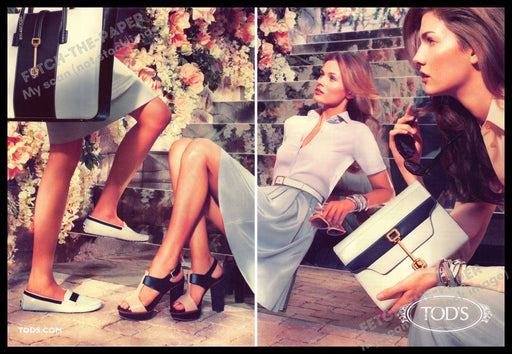 Tod's 2010s Print Advertisement (2 pages) 2013 Shoes Handbags Friends Legs Stair Tod's
