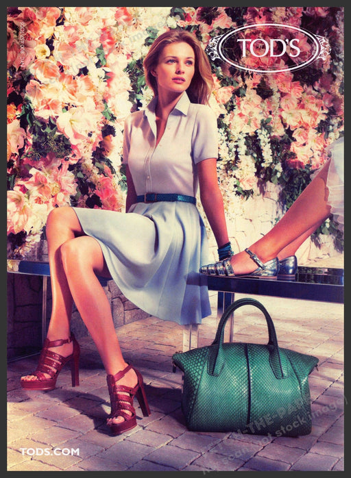 Tod's Footwear 2000s Print Advertisement 2013 Girls Sitting on Bench Fetch-the-Paper