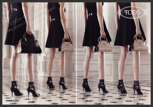 Tod's Shoes 2000s Print Advertisement Ad (2 pages) 2013 Legs Many Fetch the Paper!