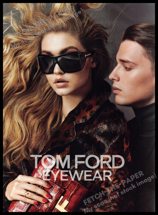 Tom Ford Eyewear 2010s Magazine Print Ad 2014 Gigi Hadid Patrick Schwarzenegger Tom Ford