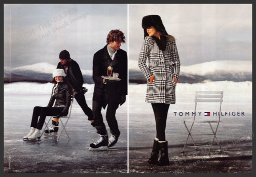 Tommy Hilfiger 2000s Print Ad (2 pgs) 2006 Frozen Lake Ice Skating Tommy Hilfiger