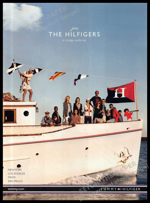 Tommy Hilfiger 2010s Magazine Print Ad 2013 Wooden Boat Family Ship Tommy Hilfiger