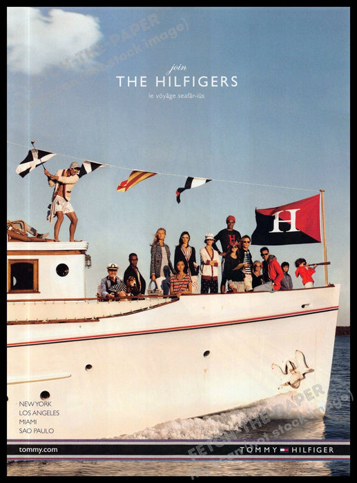 Tommy Hilfiger 2010s Magazine Print Ad 2013 Wooden Boat Family Ship Tommy Hilfiger