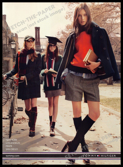 Tommy Hilfiger 2010s Print Advertisement 2013 College Girls Knee Socks Legs Tommy Hilfiger