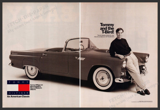 Tommy Hilfiger Himself 1990s Print Advertisement (2 Pg) 1990 T-Bird Thunderbird Fetch-the-Paper
