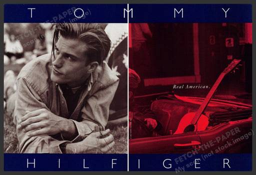 Tommy Hilfiger Thom Gwin 1990s Print Advertisement Ad (2 Page) 1992 Clothing Fetch-the-Paper