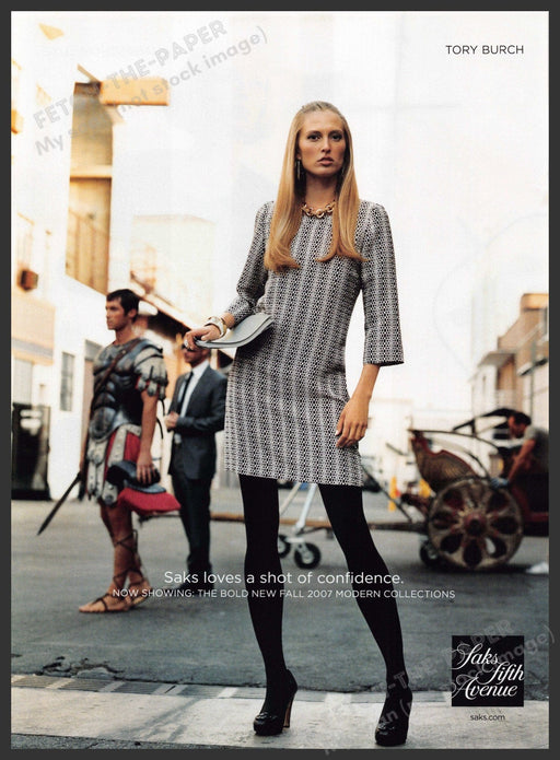 Tory Burch Fashion 2000s Print Advertisement 2007 Legs Movie Set Actors Props Fetch-the-Paper