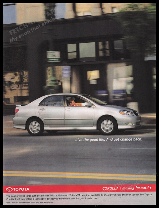 Toyota Corolla 2000s Print Advertisement Ad 2005 Fetch the Paper!