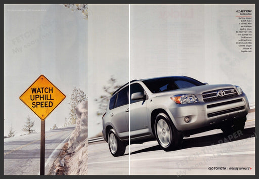 Toyota Rav4 SUV 2000s Print Advertisement (2 pages) 2006 "Handle Anything" Fetch the Paper!